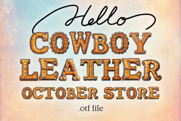 Discover the Allure of the Wild West with the Cowboy Leather Alphabet Font